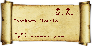 Doszkocs Klaudia névjegykártya