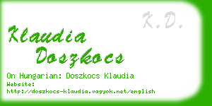 klaudia doszkocs business card